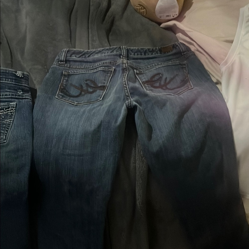 Blue Boot Cut Jeans with Classic Indigo Wash